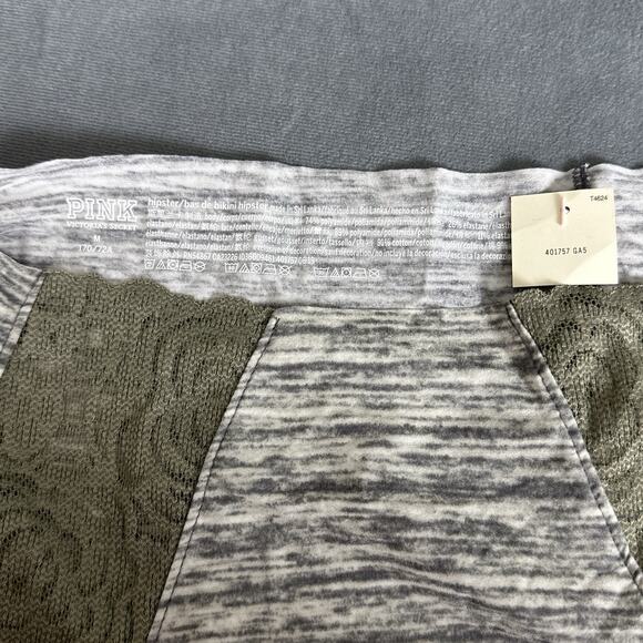 Victoria's Secret PINK Hipster Panty Size Medium Stretch Lace Green Heathered - Picture 4 of 7